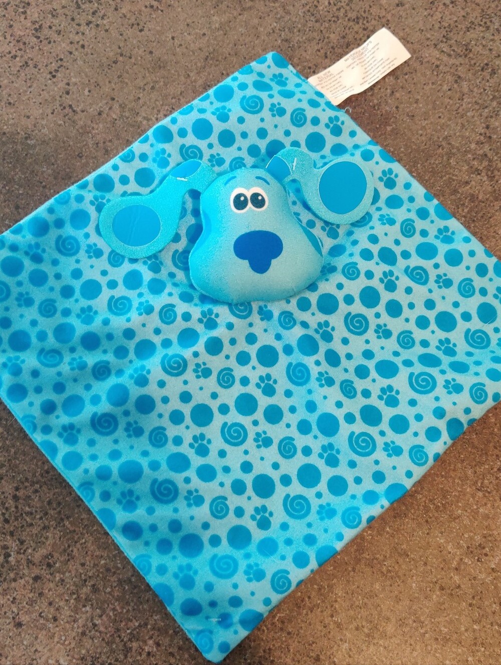 Blues Clues 9x10" Lovey Security Blanket Walmart Square Fleece Print Blue Puppy